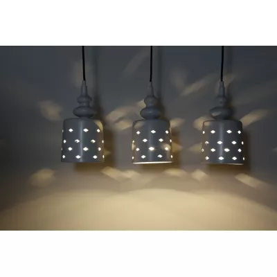 Závesné moderné osvetlenie nad jedálenský stôl HAMP - 3xE27, 60W, biele
