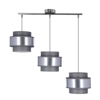Závesné moderné osvetlenie nad jedálenský stôl HARE - 3xE27, 60W, chrómované / strieborné / šedé