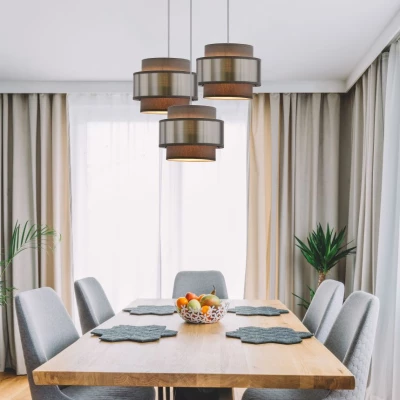 Závesné okrúhle moderné svietidlo HARE - 3xE27, 60W, chrómované / strieborné / šedé