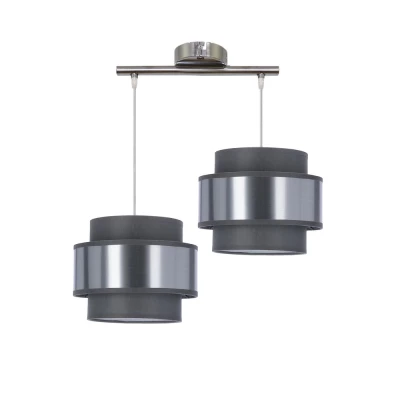 Závesné moderné osvetlenie nad jedálenský stôl HARE - 2xE27, 60W, chrómované / strieborné / šedé