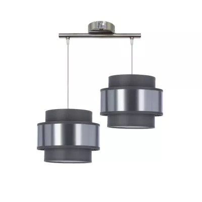 Závesné moderné osvetlenie nad jedálenský stôl HARE - 2xE27, 60W, chrómované / strieborné / šedé