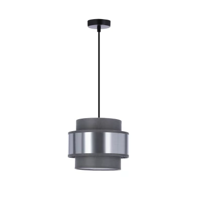 Závesné okrúhle moderné svietidlo HARE - 1xE27, 60W, čierne / strieborné / šedé