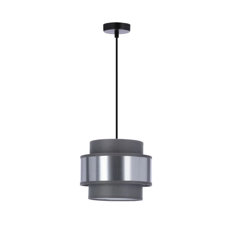 Závesné okrúhle moderné svietidlo HARE - 1xE27, 60W, čierne / strieborné / šedé
