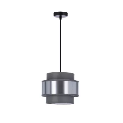 Závesné okrúhle moderné svietidlo HARE - 1xE27, 60W, čierne / strieborné / šedé