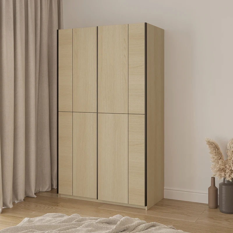 Šatníková skriňa 120 cm DEVORAH s posuvnými dverami - dub