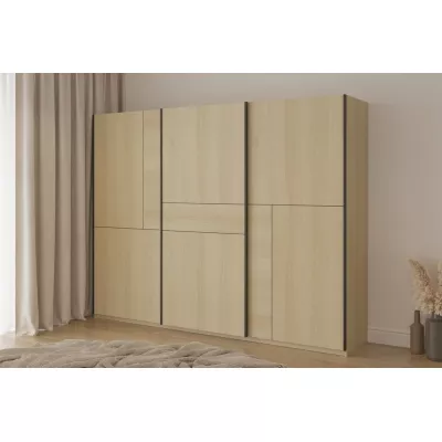 Šatníková skriňa 270 cm DEVORAH s posuvnými dverami - dub