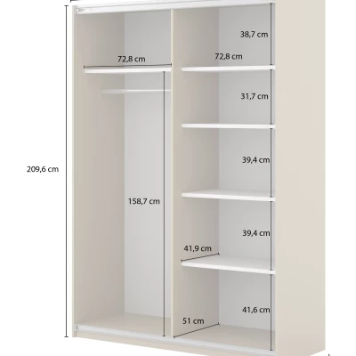 Šatníková skriňa 150 cm DIMITRA s posuvnými dverami - dub dunin / čierna