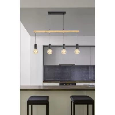 Závesné svetlo nad jedálenský stôl v škandinávskom štýle IZZY - 4xE27, 60W, čierne