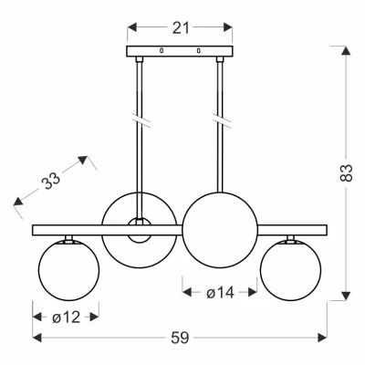Závesné osvetlenie nad jedálenský stôl KAMA - 4xG9, 28W, mosadzné / biele