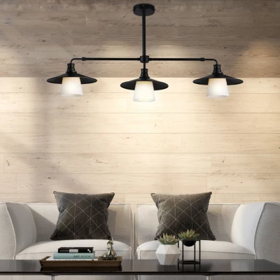 Závesné loftové osvetlenie nad jedálenský stôl LOFT - 3xE27, 60W, čierne