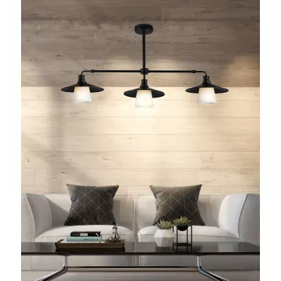 Závesné loftové osvetlenie nad jedálenský stôl LOFT - 3xE27, 60W, čierne