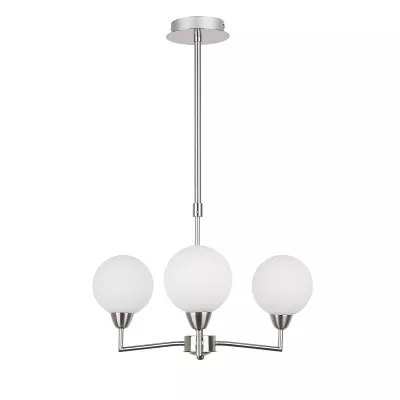 Závesné trojramenné osvetlenie LOGOS - 3xG9, 25W, strieborné / biele