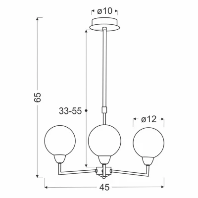 Závesné trojramenné osvetlenie LOGOS - 3xG9, 25W, strieborné / biele