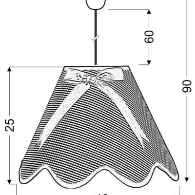 Detské závesné osvetlenie LOLA - 1xE27, 60W, biele / modré