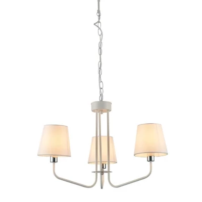 Závesný trojiramenný luster na reťazi LUMINOR - 3xE14, 60W, biely