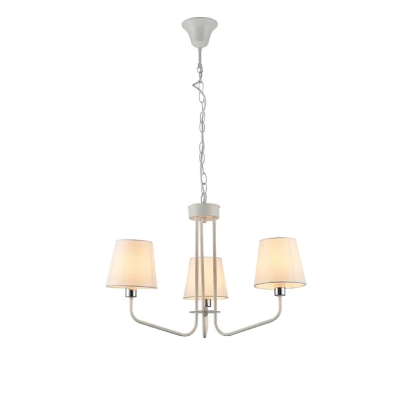 Závesný trojiramenný luster na reťazi LUMINOR - 3xE14, 60W, biely