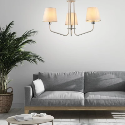 Závesný trojiramenný luster na reťazi LUMINOR - 3xE14, 60W, biely