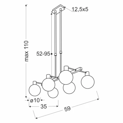 Závesné svetlo nad jedálenský stôl MALDUS - 6xG9, 40W, chrómované / biele