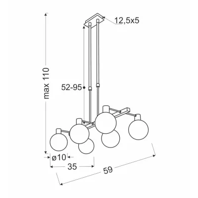Závesné svetlo nad jedálenský stôl MALDUS - 6xG9, 40W, chrómované / biele