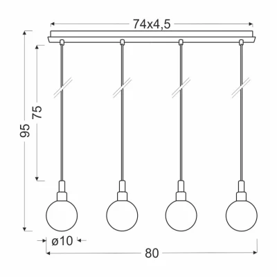 Závesné svetlo nad jedálenský stôl MALDUS - 4xG9, 40W, chrómované / biele