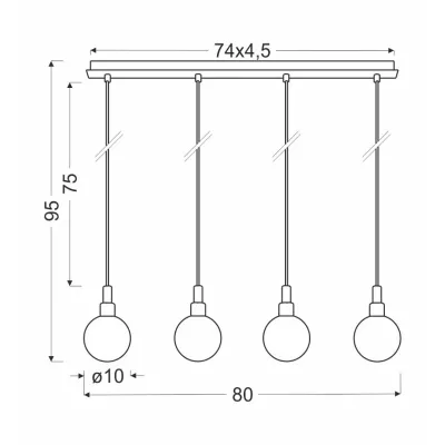 Závesné svetlo nad jedálenský stôl MALDUS - 4xG9, 40W, chrómované / biele
