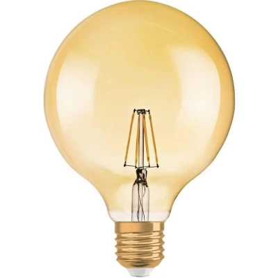 LED filamentová vintage žiarovka - E27, G125, 6,5 W, 2400K (teplá biela)