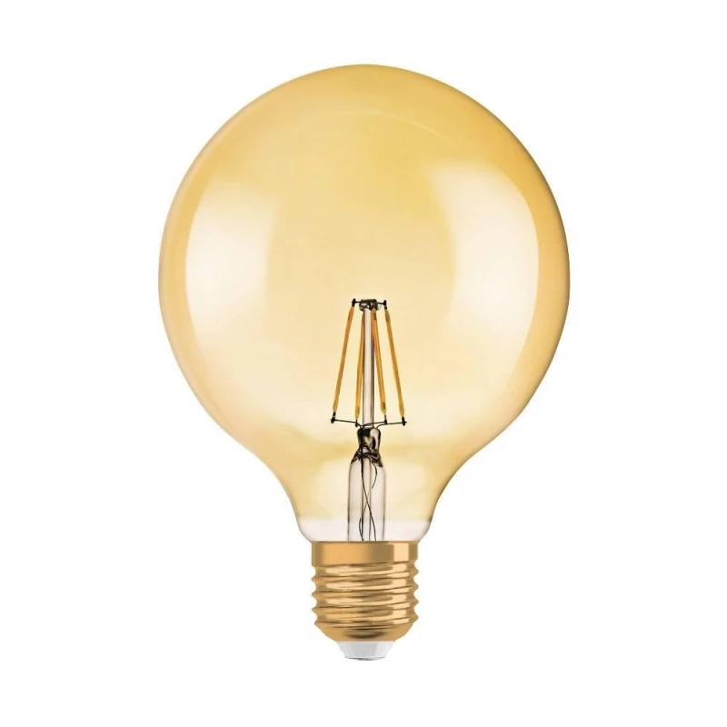 LED filamentová vintage žiarovka - E27, G125, 6,5 W, 2400K (teplá biela)