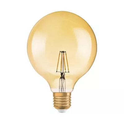 LED filamentová vintage žiarovka - E27, G125, 6,5 W, 2400K (teplá biela)