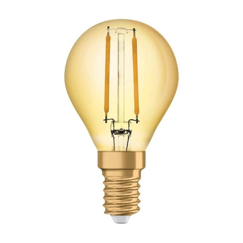 Retro LED filamentová žiarovka - E14, P45, 2,5 W, 2400K (teplá biela)