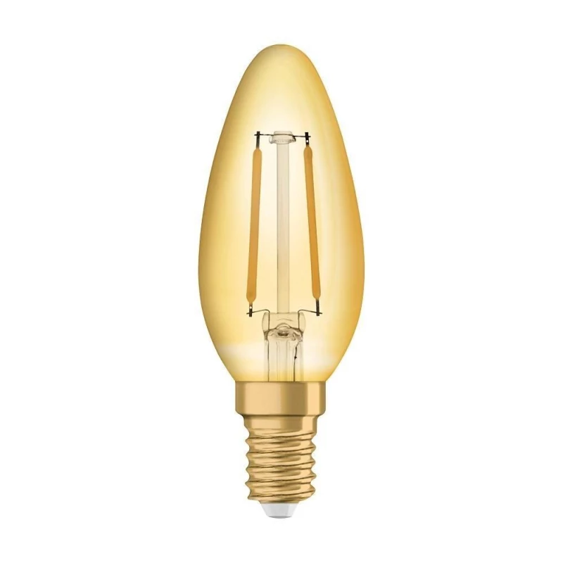 Vintage filamentová LED žiarovka - E14, sviečka, 2,5W, 2400K (teplá biela)