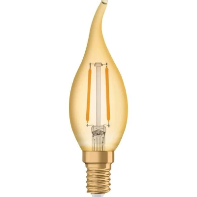 Retro LED filamentová žiarovka - E14, sviečka, 1,5W, 2400K (teplá biela)