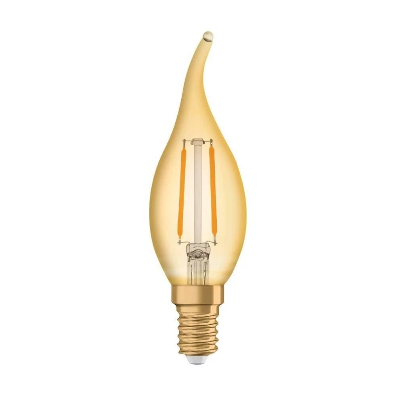 Retro LED filamentová žiarovka - E14, sviečka, 1,5W, 2400K (teplá biela)