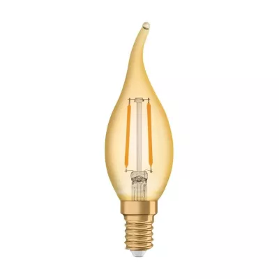 Retro LED filamentová žiarovka - E14, sviečka, 1,5W, 2400K (teplá biela)