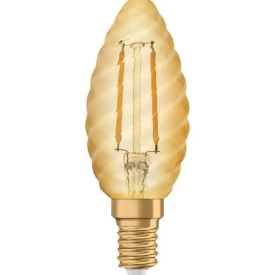 Vintage LED filamentová žiarovka - E14, sviečka, 1,5 W, 2400K (teplá biela)