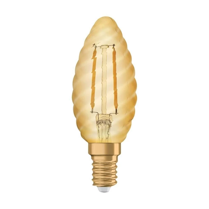 Vintage LED filamentová žiarovka - E14, sviečka, 1,5 W, 2400K (teplá biela)
