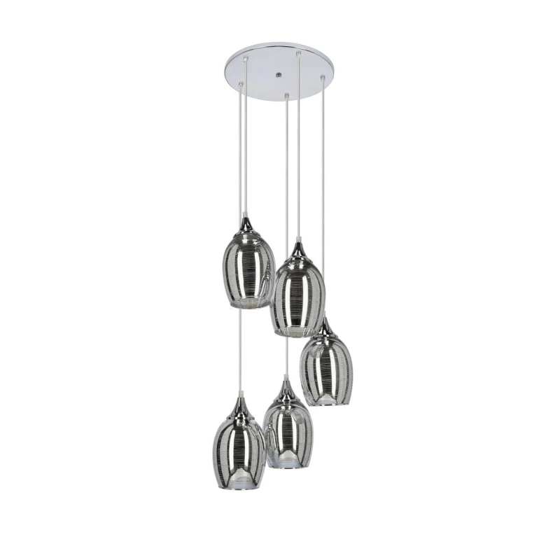 Závesné moderné osvetlenie MARINA - 5xE27, 60W, chrómované
