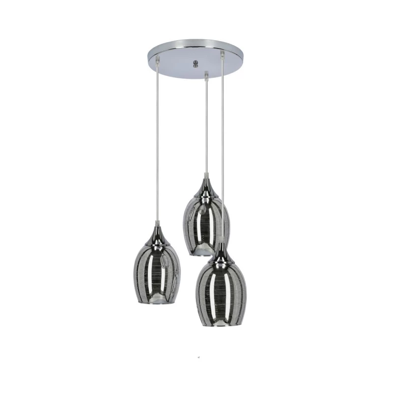 Závesné moderné osvetlenie MARINA - 3xE27, 60W, chrómované