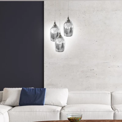 Závesné moderné osvetlenie MARINA - 3xE27, 60W, chrómované