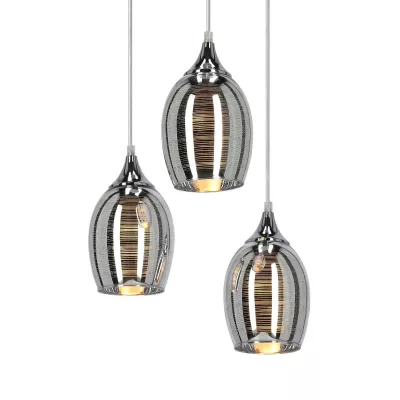 Závesné moderné osvetlenie MARINA - 3xE27, 60W, chrómované