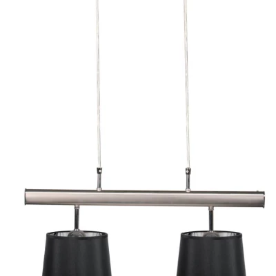 Závesné osvetlenie nad jedálenský stôl MILONGA - 2xE27, 60W, strieborné/čierne
