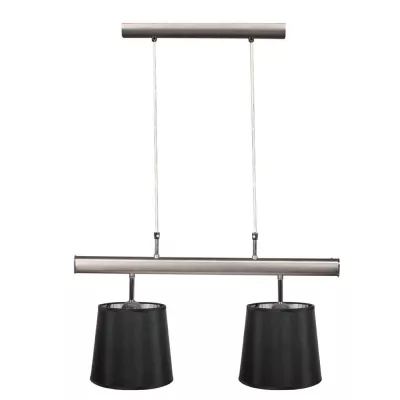 Závesné osvetlenie nad jedálenský stôl MILONGA - 2xE27, 60W, strieborné/čierne