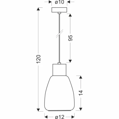 Moderné závesné osvetlenie MOLDO - 1xE27, 40W, čierna / dymové sklo