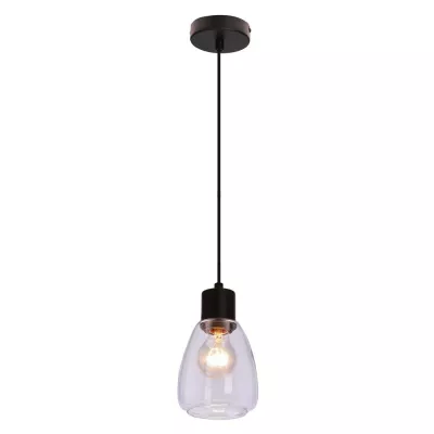 Moderné závesné osvetlenie MOLDO - 1xE27, 40W, čierna / číre sklo