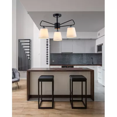 Závesné trojramenné osvetlenie MORLEY - 3xE14, 60W, čierne / biele