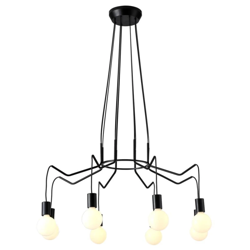 Závesné designové osvetlenie BASSO - 8xE27, 40W, matné čierne