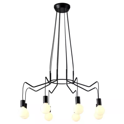 Závesné designové osvetlenie BASSO - 8xE27, 40W, matné čierne