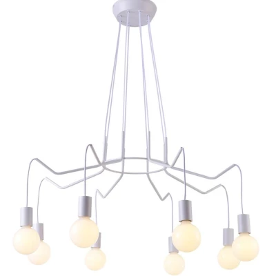 Závesné designové osvetlenie BASSO - 8xE27, 40W, matné biele