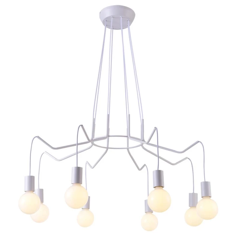 Závesné designové osvetlenie BASSO - 8xE27, 40W, matné biele