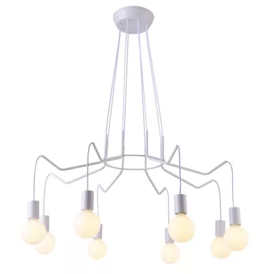 Závesné designové osvetlenie BASSO - 8xE27, 40W, matné biele