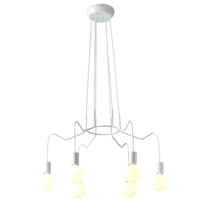 Závesné designové osvetlenie BASSO - 6xE27, 40W, matné biele
